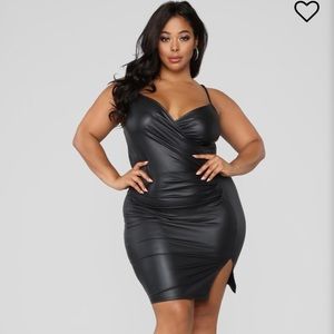 NWT Fashion Nova “Hit List Leather” Dress - Black